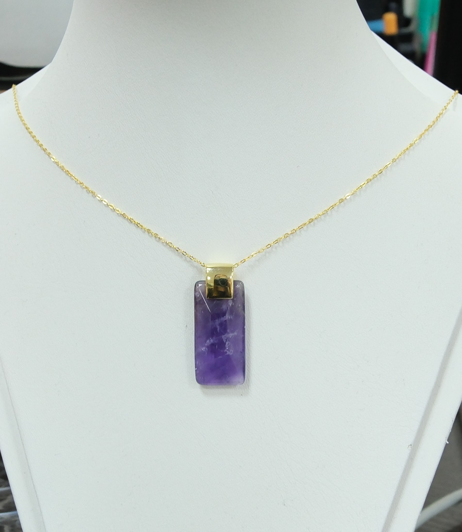 Серебряное колье с аметистом